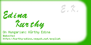 edina kurthy business card