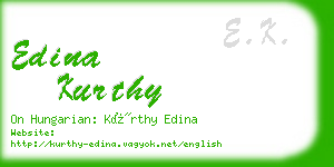 edina kurthy business card